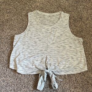 Women's Gray athletic top with tie front